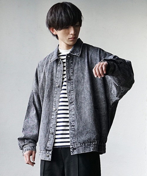 MinoriTY（マイノリティ）の「デニムバルーンジャケット 秋服 （デニムジャケット・メンズ・グレー/サックスブルー・M/L）」の19枚目の写真