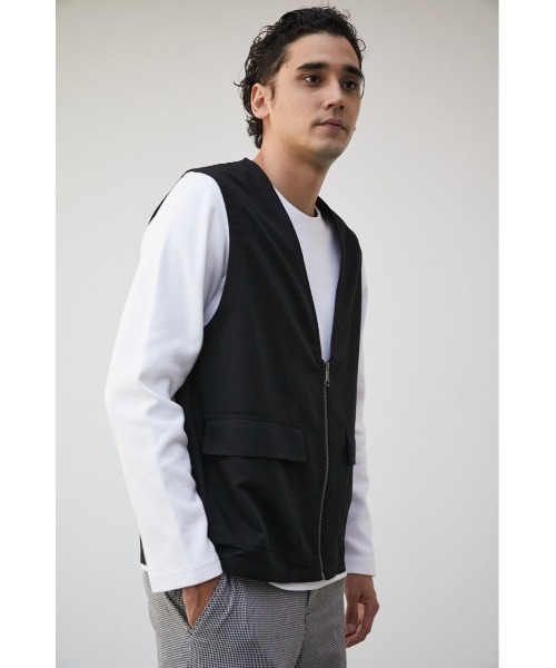 AZUL by moussy（アズールバイマウジー）の「DRIVERS ZIP VEST/ドライバーズジップベスト（ベスト・メンズ・グレー/ブラック・FREE）」の4枚目の写真