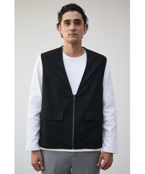 AZUL by moussy（アズールバイマウジー）の「DRIVERS ZIP VEST/ドライバーズジップベスト（ベスト・メンズ・グレー/ブラック・FREE）」の6枚目の写真