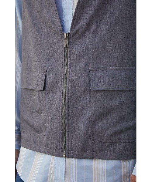 AZUL by moussy（アズールバイマウジー）の「DRIVERS ZIP VEST/ドライバーズジップベスト（ベスト・メンズ・グレー/ブラック・FREE）」の17枚目の写真
