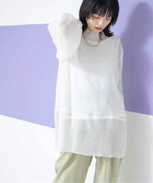Eimee law エイミーロウ リネンバンドカラーシアーブラウス シャツ Eimee law エイミーロウ リネンバンドカラーシアーブラウス シャツ