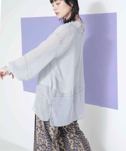 Eimee Law(エイミーロウ)の「シアープリーツ楊柳トップス(シャツ/ブラウス・レディース・ライトグレー/オフホワイト/ブラック/ライトベージュ・38)」の22枚目の写真