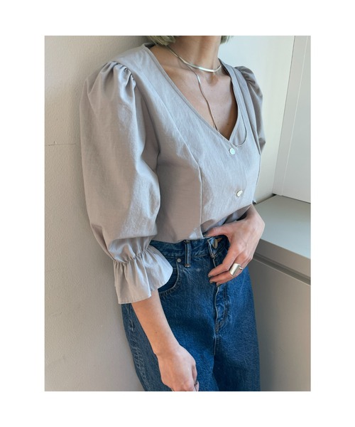 BLACK BY MOUSSY（ブラックバイマウジー）の「gather vneck