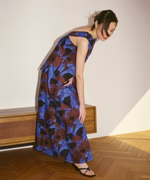 Ray BEAMS | RBS / プリント Vネック ノースリーブ ワンピース(ワンピース)