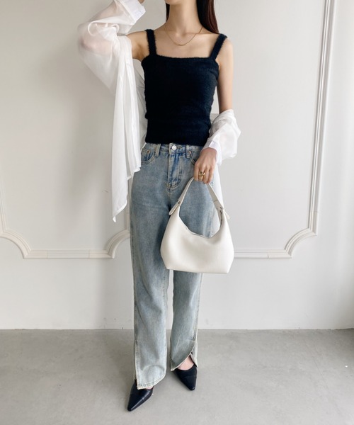 yuue' ( wear )（ユーイ）の「ニットタンクトップ（タンクトップ・レディース・ピンク/ホワイト/パープル/ブラック・FREE）」の6枚目の写真