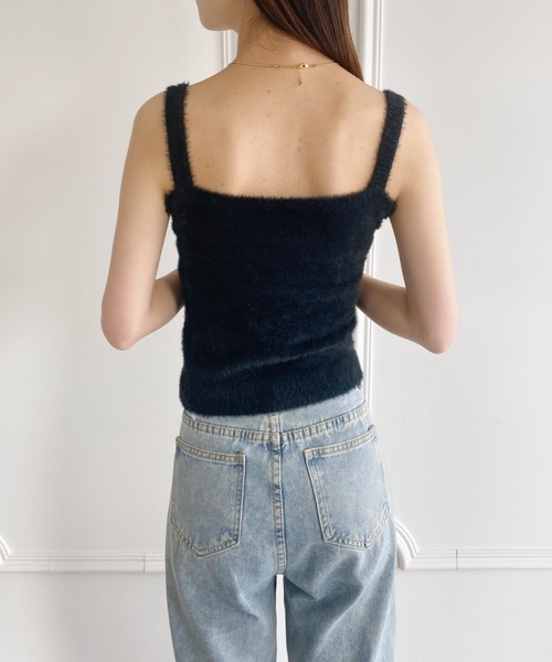 yuue' ( wear )（ユーイ）の「ニットタンクトップ（タンクトップ・レディース・ピンク/ホワイト/パープル/ブラック・FREE）」の8枚目の写真