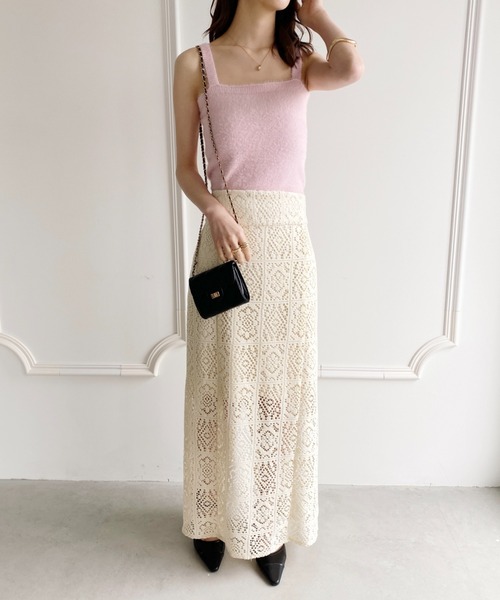 yuue' ( wear )（ユーイ）の「ニットタンクトップ（タンクトップ・レディース・ピンク/ホワイト/パープル/ブラック・FREE）」の9枚目の写真