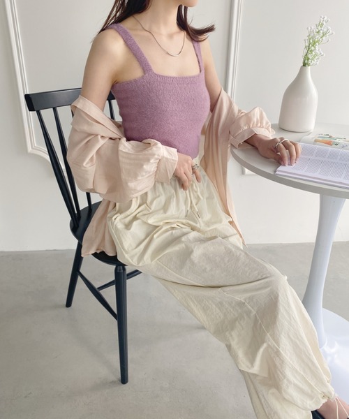 yuue' ( wear )（ユーイ）の「ニットタンクトップ（タンクトップ・レディース・ピンク/ホワイト/パープル/ブラック・FREE）」の13枚目の写真