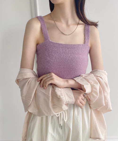 yuue' ( wear )（ユーイ）の「ニットタンクトップ（タンクトップ・レディース・ピンク/ホワイト/パープル/ブラック・FREE）」の15枚目の写真