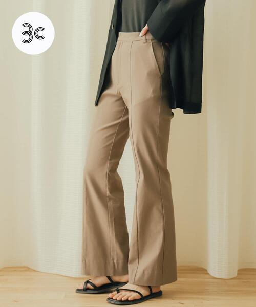 SENSE OF PLACE by URBAN RESEARCH(センスオブプレイスバイアーバンリサーチ)の「ストレッチセミフレアパンツ(その他パンツ・レディース・モカ/ライトベージュ/ブラック・TALL/MEDIUM/SMALL/LARGE/X-SMALL)」の3枚目の写真