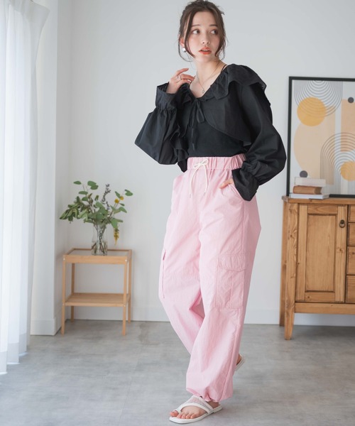 WEGO(ウィゴー)の「WEGO/コットンレース2wayボレロブラウス(シャツ/ブラウス・レディース・ブラック/ホワイト・FREE)」の10枚目の写真