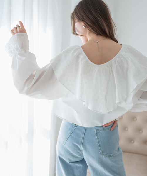 WEGO(ウィゴー)の「WEGO/コットンレース2wayボレロブラウス(シャツ/ブラウス・レディース・ブラック/ホワイト・FREE)」の16枚目の写真