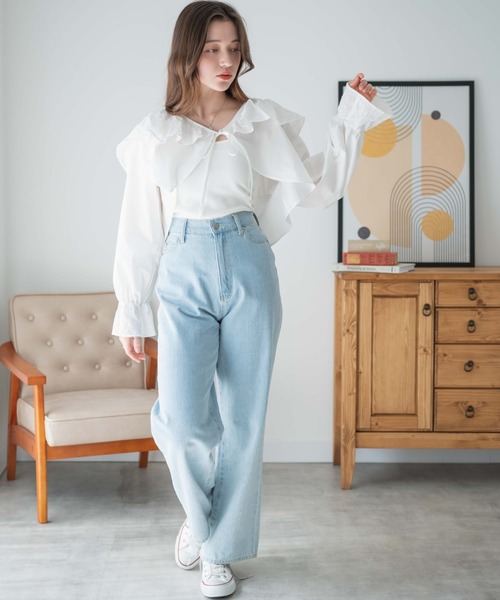 WEGO(ウィゴー)の「WEGO/コットンレース2wayボレロブラウス(シャツ/ブラウス・レディース・ブラック/ホワイト・FREE)」の11枚目の写真