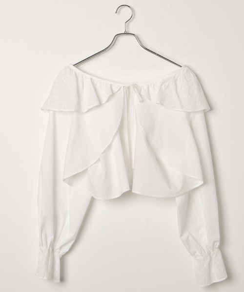 WEGO(ウィゴー)の「WEGO/コットンレース2wayボレロブラウス(シャツ/ブラウス・レディース・ブラック/ホワイト・FREE)」の18枚目の写真
