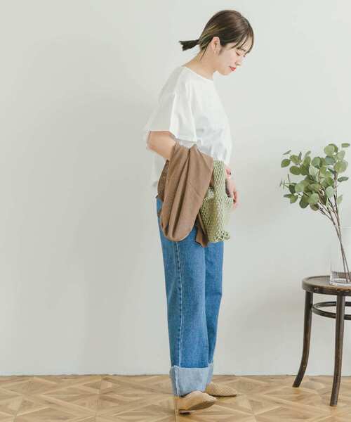 ITEMS URBANRESEARCH（アイテムズ アーバンリサーチ）の「シルケットライクフレアプルオーバー（Tシャツ/カットソー・レディース・オフホワイト/ブラック/ブルー/モカ・FREE）」の12枚目の写真