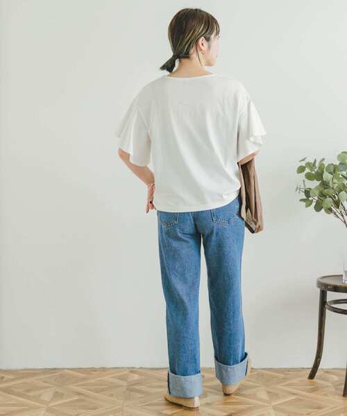 ITEMS URBANRESEARCH（アイテムズ アーバンリサーチ）の「シルケットライクフレアプルオーバー（Tシャツ/カットソー・レディース・オフホワイト/ブラック/ブルー/モカ・FREE）」の13枚目の写真