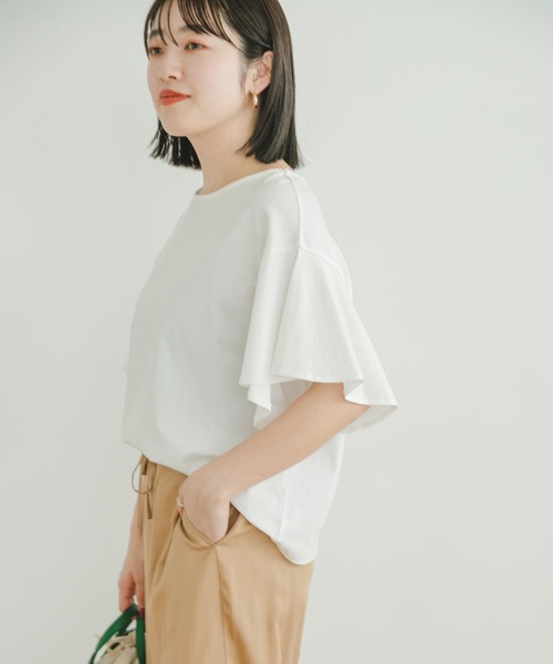 ITEMS URBANRESEARCH（アイテムズ アーバンリサーチ）の「シルケットライクフレアプルオーバー（Tシャツ/カットソー・レディース・オフホワイト/ブラック/ブルー/モカ・FREE）」の15枚目の写真