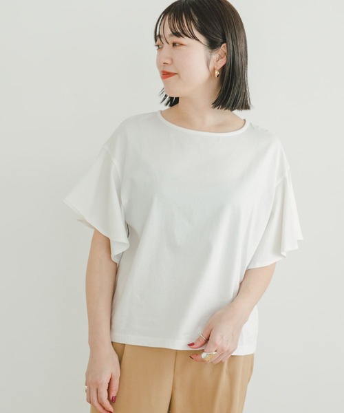 ITEMS URBANRESEARCH（アイテムズ アーバンリサーチ）の「シルケットライクフレアプルオーバー（Tシャツ/カットソー・レディース・オフホワイト/ブラック/ブルー/モカ・FREE）」の17枚目の写真