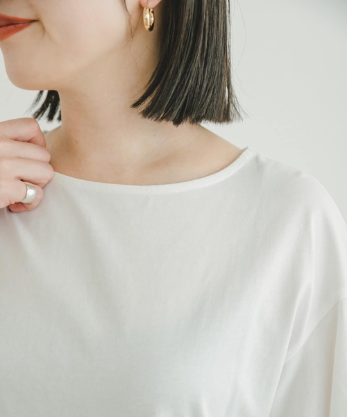 ITEMS URBANRESEARCH（アイテムズ アーバンリサーチ）の「シルケットライクフレアプルオーバー（Tシャツ/カットソー・レディース・オフホワイト/ブラック/ブルー/モカ・FREE）」の18枚目の写真