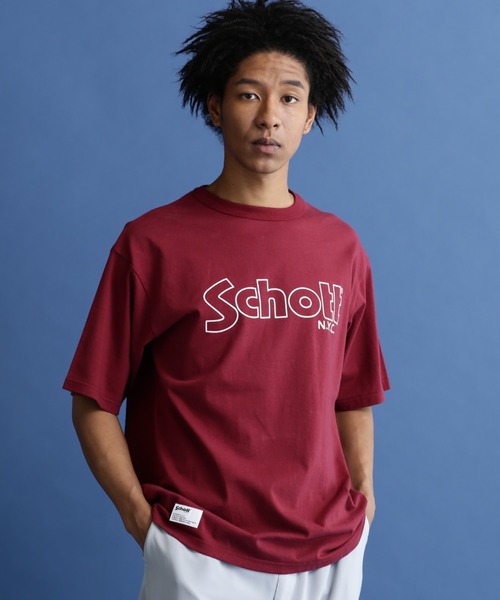 schott（ショット）の「Schott/ショット/SS T-SHIRT "BASIC LOGO"/ベーシックロゴ Tシャツ（Tシャツ/カットソー・メンズ・レッド/グリーン/グレー/ブラック/その他18/ホワイト系2・XL/L/M/2XL）」の5枚目の写真