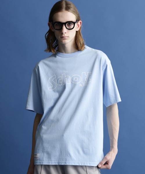 schott（ショット）の「Schott/ショット/SS T-SHIRT "BASIC LOGO"/ベーシックロゴ Tシャツ（Tシャツ/カットソー・メンズ・レッド/グリーン/グレー/ブラック/その他18/ホワイト系2・XL/L/M/2XL）」の6枚目の写真