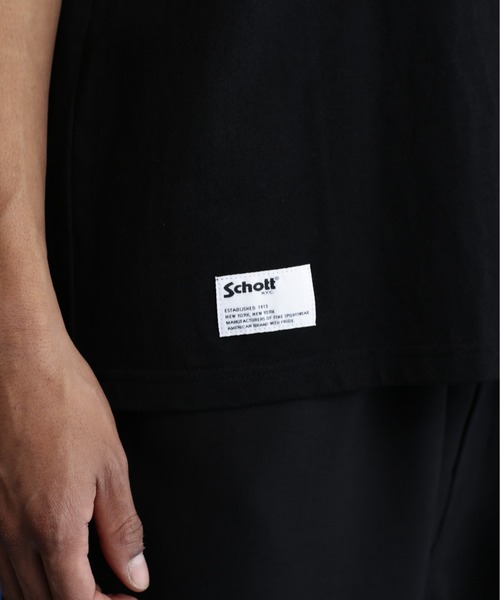 schott（ショット）の「Schott/ショット/SS T-SHIRT "BASIC LOGO"/ベーシックロゴ Tシャツ（Tシャツ/カットソー・メンズ・レッド/グリーン/グレー/ブラック/その他18/ホワイト系2・XL/L/M/2XL）」の8枚目の写真