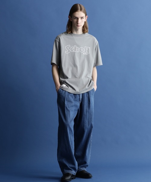 schott（ショット）の「Schott/ショット/SS T-SHIRT "BASIC LOGO"/ベーシックロゴ Tシャツ（Tシャツ/カットソー・メンズ・レッド/グリーン/グレー/ブラック/その他18/ホワイト系2・XL/L/M/2XL）」の9枚目の写真