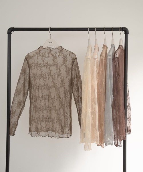 lawgy(ラウジー)の「see through lace tops(Tシャツ/カットソー・レディース・アイボリー/ベージュ/ピンクベージュ/ブラウン/カーキ系/ブルー系・FREE)」の20枚目の写真