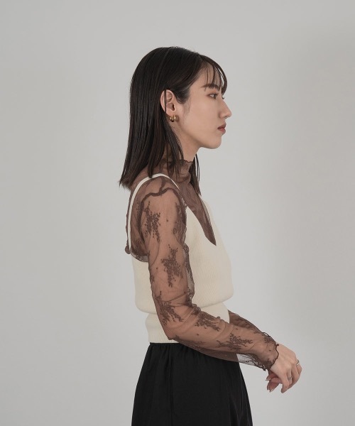 lawgy(ラウジー)の「see through lace tops(Tシャツ/カットソー・レディース・アイボリー/ベージュ/ピンクベージュ/ブラウン/カーキ系/ブルー系・FREE)」の13枚目の写真