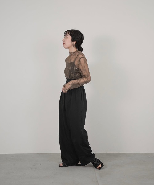 lawgy(ラウジー)の「see through lace tops(Tシャツ/カットソー・レディース・アイボリー/ベージュ/ピンクベージュ/ブラウン/カーキ系/ブルー系・FREE)」の8枚目の写真