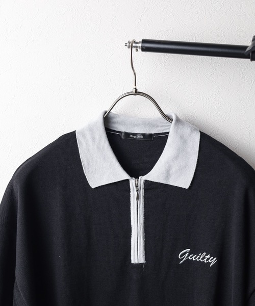 【セール】★Bling leads★サマーニット ハーフジップポロシャツ（ポロシャツ）｜Bling Leads（ブリングリーズ）