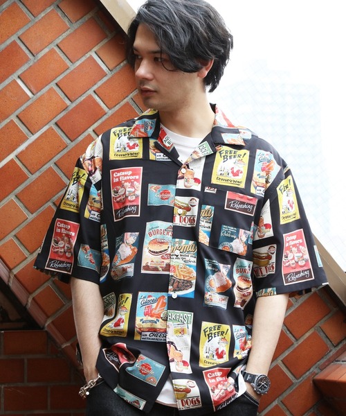 ８(eight)（エイト）の「とろみ半袖シャツ（シャツ/ブラウス・メンズ・ブラック系その他/ホワイト系その他2/ホワイト系その他4/ブラック系その他3/ブラック系その他5/ホワイト系3/ホワイト系その他5/ホワイト系その他7/ブラック系その他2/ホワイト系1/グレー系その他/イエロー系その他/ブラック系その他4/ブラック系その他6/テラコッタ/ブラック系その他7/ホワイト系その他3/ホワイト系2/グリーン系その他/ホワイト系その他6/ホワイト系その他・X-LARGE/MEDIUM/LARGE）」の13枚目の写真