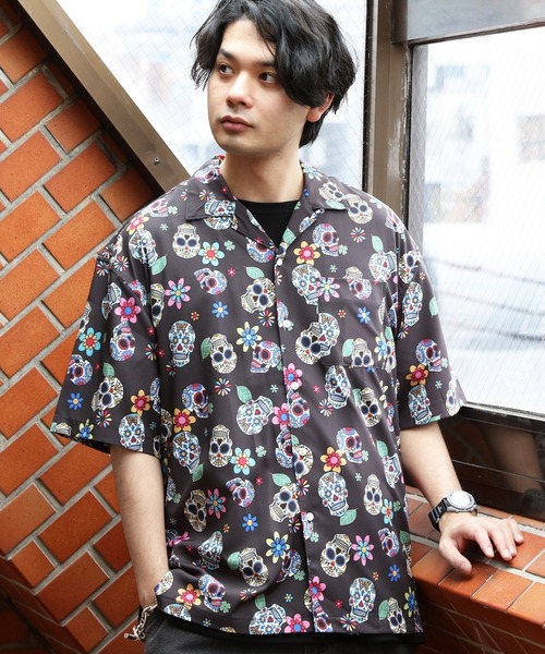 ８(eight)（エイト）の「とろみ半袖シャツ（シャツ/ブラウス・メンズ・ブラック系その他/ホワイト系その他2/ホワイト系その他4/ブラック系その他3/ブラック系その他5/ホワイト系3/ホワイト系その他5/ホワイト系その他7/ブラック系その他2/ホワイト系1/グレー系その他/イエロー系その他/ブラック系その他4/ブラック系その他6/テラコッタ/ブラック系その他7/ホワイト系その他3/ホワイト系2/グリーン系その他/ホワイト系その他6/ホワイト系その他・X-LARGE/MEDIUM/LARGE）」の15枚目の写真