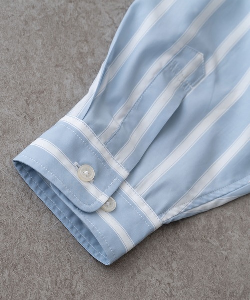 BRICK & SONS（ブリックアンドサンズ）の「リラックスラグランスリーブシャツ＜サックスブルーストライプ＞（シャツ/ブラウス・メンズ・サックスブルー・XS/S/M/L）」の3枚目の写真