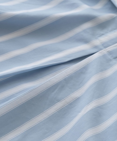 BRICK & SONS（ブリックアンドサンズ）の「リラックスラグランスリーブシャツ＜サックスブルーストライプ＞（シャツ/ブラウス・メンズ・サックスブルー・XS/S/M/L）」の4枚目の写真