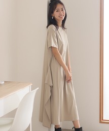 ショルダー タック フレア ワンピース