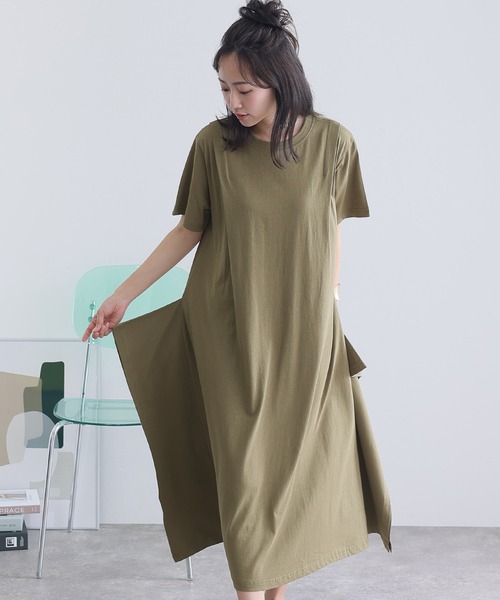 ElegChic（エレグシック）の「ショルダー タック フレア ワンピース（ワンピース・レディース・モカ/カーキ/ブラック/ベージュ・M/XL/4L）」の20枚目の写真