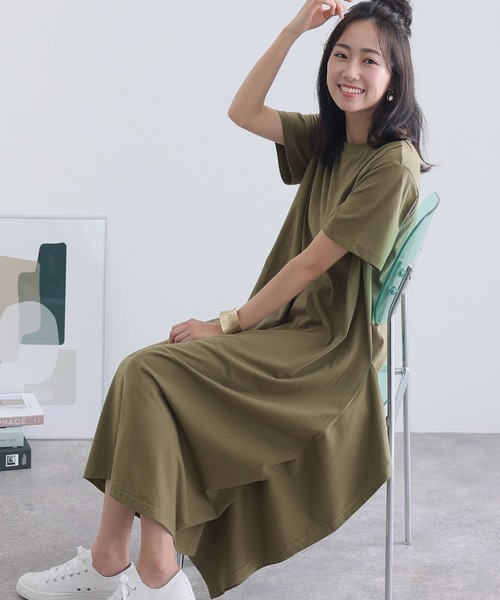 ElegChic（エレグシック）の「ショルダー タック フレア ワンピース（ワンピース・レディース・モカ/カーキ/ブラック/ベージュ・M/XL/4L）」の18枚目の写真