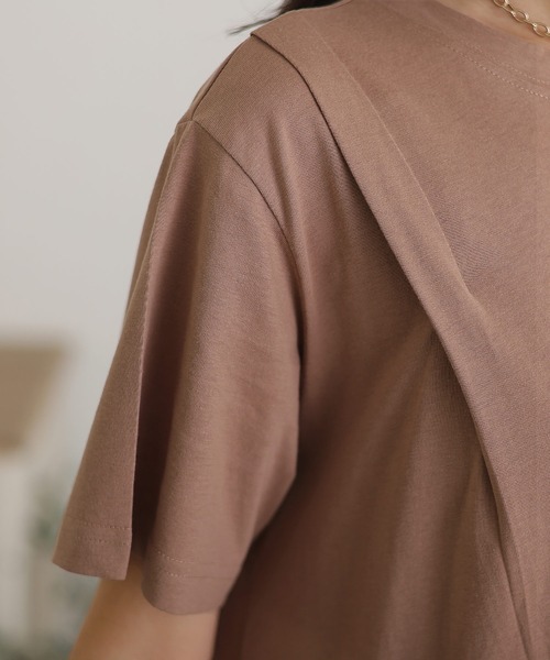 ElegChic（エレグシック）の「ショルダー タック フレア ワンピース（ワンピース・レディース・モカ/カーキ/ブラック/ベージュ・M/XL/4L）」の11枚目の写真
