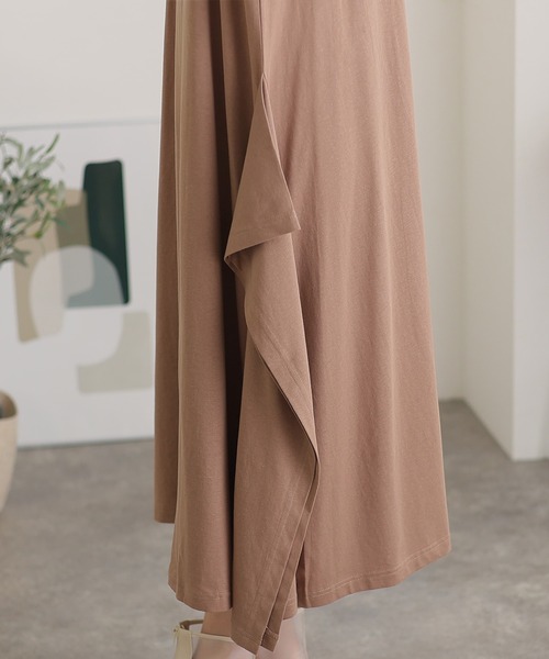 ElegChic（エレグシック）の「ショルダー タック フレア ワンピース（ワンピース・レディース・モカ/カーキ/ブラック/ベージュ・M/XL/4L）」の16枚目の写真