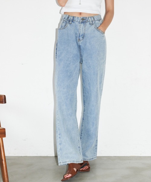 Auntie Rosa Holiday（アンティローザホリデー）の「ハイライズホックワイドデニム（デニムパンツ・レディース・ブルー・SMALL/MEDIUM）」の2枚目の写真