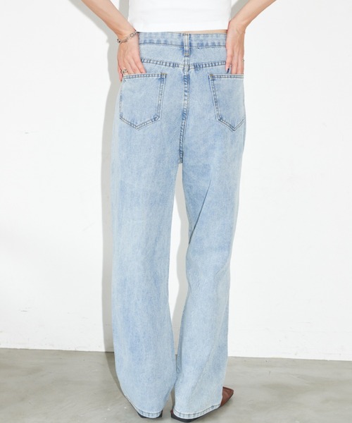 Auntie Rosa Holiday（アンティローザホリデー）の「ハイライズホックワイドデニム（デニムパンツ・レディース・ブルー・SMALL/MEDIUM）」の4枚目の写真