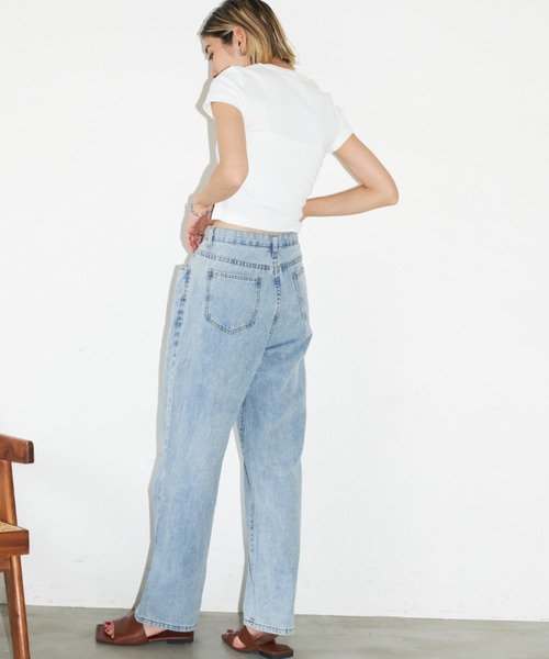 Auntie Rosa Holiday（アンティローザホリデー）の「ハイライズホックワイドデニム（デニムパンツ・レディース・ブルー・SMALL/MEDIUM）」の10枚目の写真