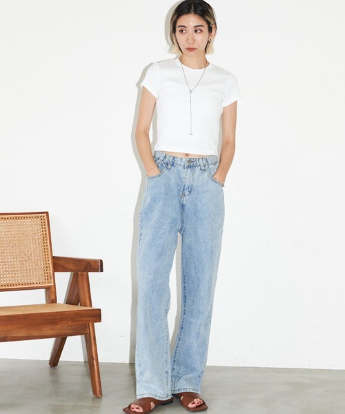 Auntie Rosa Holiday（アンティローザホリデー）の「ハイライズホックワイドデニム（デニムパンツ・レディース・ブルー・SMALL/MEDIUM）」の12枚目の写真