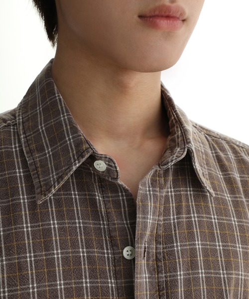 MASONPRINCE（メイソンプリンス）の「オーバーサイズ ワンポイントロゴ 半袖チェックシャツ DCS2037【MASONPRINCE】（シャツ/ブラウス・メンズ・ブラウン系その他/グリーン系その他・L/M/S）」の8枚目の写真