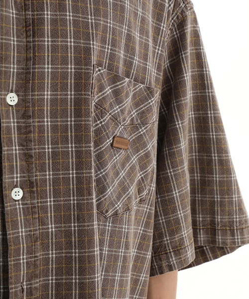 MASONPRINCE（メイソンプリンス）の「オーバーサイズ ワンポイントロゴ 半袖チェックシャツ DCS2037【MASONPRINCE】（シャツ/ブラウス・メンズ・ブラウン系その他/グリーン系その他・L/M/S）」の12枚目の写真