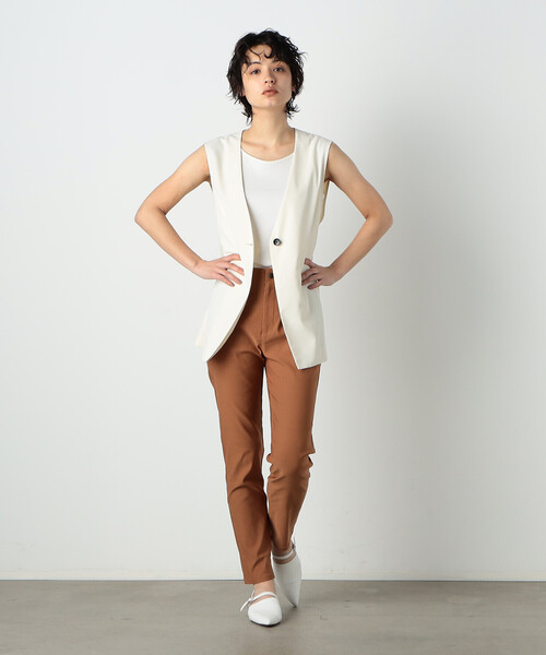 COMME CA ISM(コムサイズム)の「【セットアップ対応】ジレ(ベスト・レディース・オレンジ/キャメル/アイボリー・MEDIUM/LARGE)」の7枚目の写真
