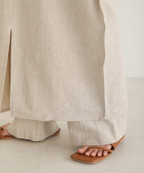 前後2WAYリネン混ジャガードワンピース