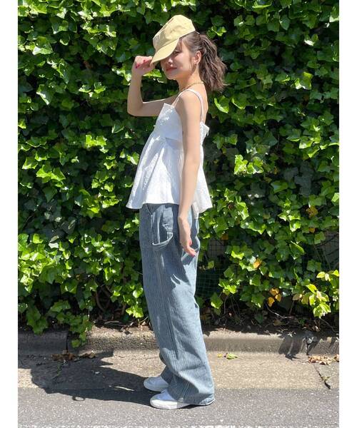 Ungrid（アングリッド）の「サイドオープンジャカードキャミ（シャツ/ブラウス・レディース・オフホワイト/グリーン/ブラック・FREE）」の10枚目の写真