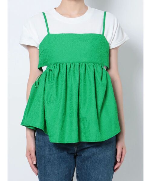 Ungrid（アングリッド）の「サイドオープンジャカードキャミ（シャツ/ブラウス・レディース・オフホワイト/グリーン/ブラック・FREE）」の20枚目の写真